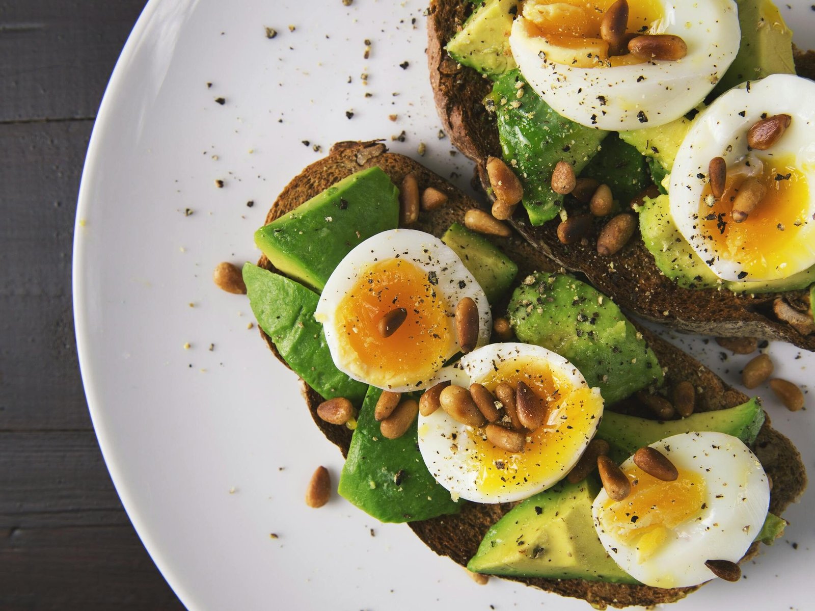 Pastry and Boiled Egg on Plate